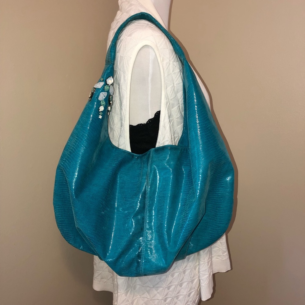 Ted Rossi”Jetset”Python Leather Teal(Turquoise)Ho… - image 3